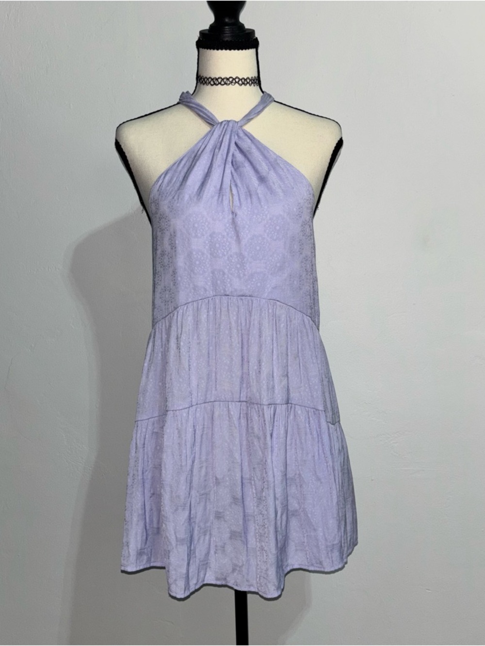Anthropologie Lavender Halter Tiered Tunic